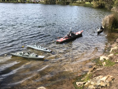 Toowoomba, Ardent, Peter the Great and Missouri in the anchorage