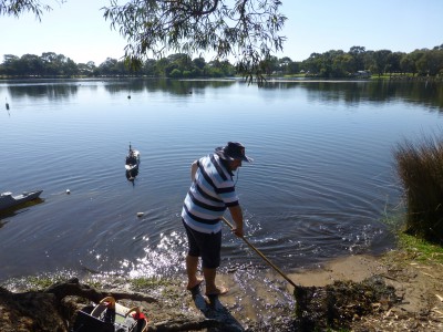 Rob cleaning the anchorage