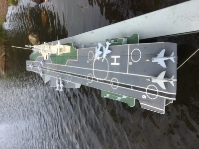 HMS Hermes with Sea Harriers embarked