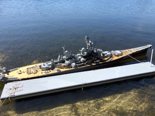 USS Missouri alongside the wharf