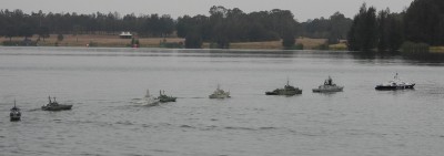 The skippers putting on a good show of line a stern sailing