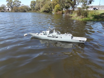 HMAS Toowoomba at her buoy