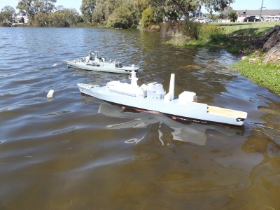 HMS Brilliant at the her buoy