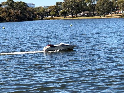 FBW's newest member Jeff Ellis' own design fast ferry jet boat.